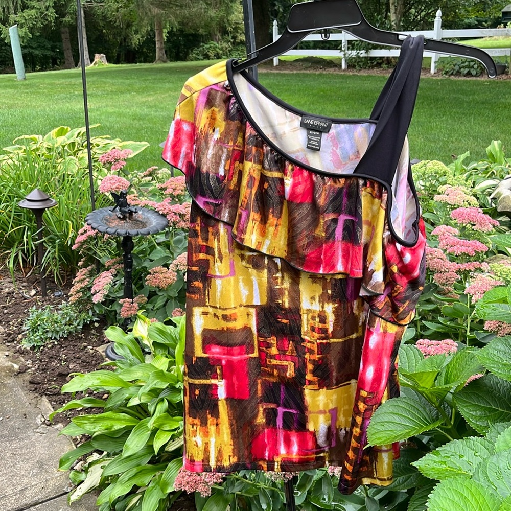 Lane Bryant women’s bright colored blouse 22/24 NWOT multicolored .